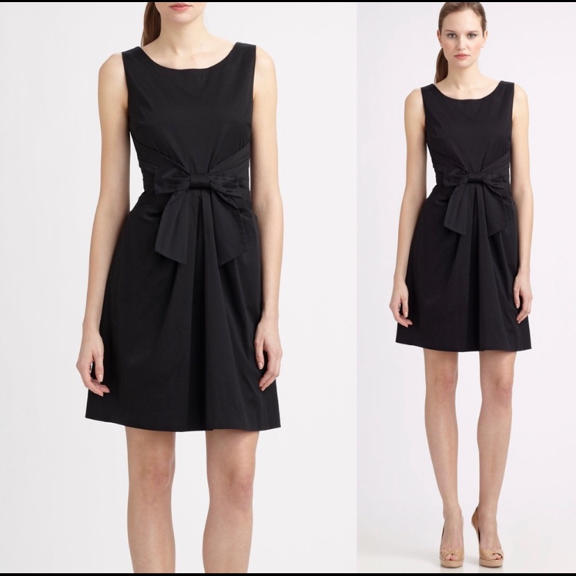 Kate Spade Black Bow Front Jillian Dress Size 2